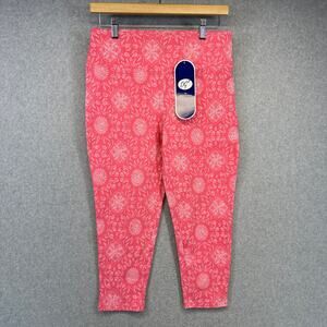 DG2 By Diane Gilman Leggings Womens Small Pink Floral Medallion Print Pull On